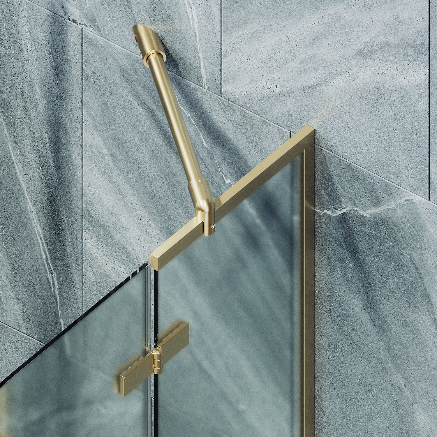 Шторка душевая Maybahglass (Майбахгласс) поворотная с добором 1400х990 мм, стекло 6 мм Сатин MGV-920-3