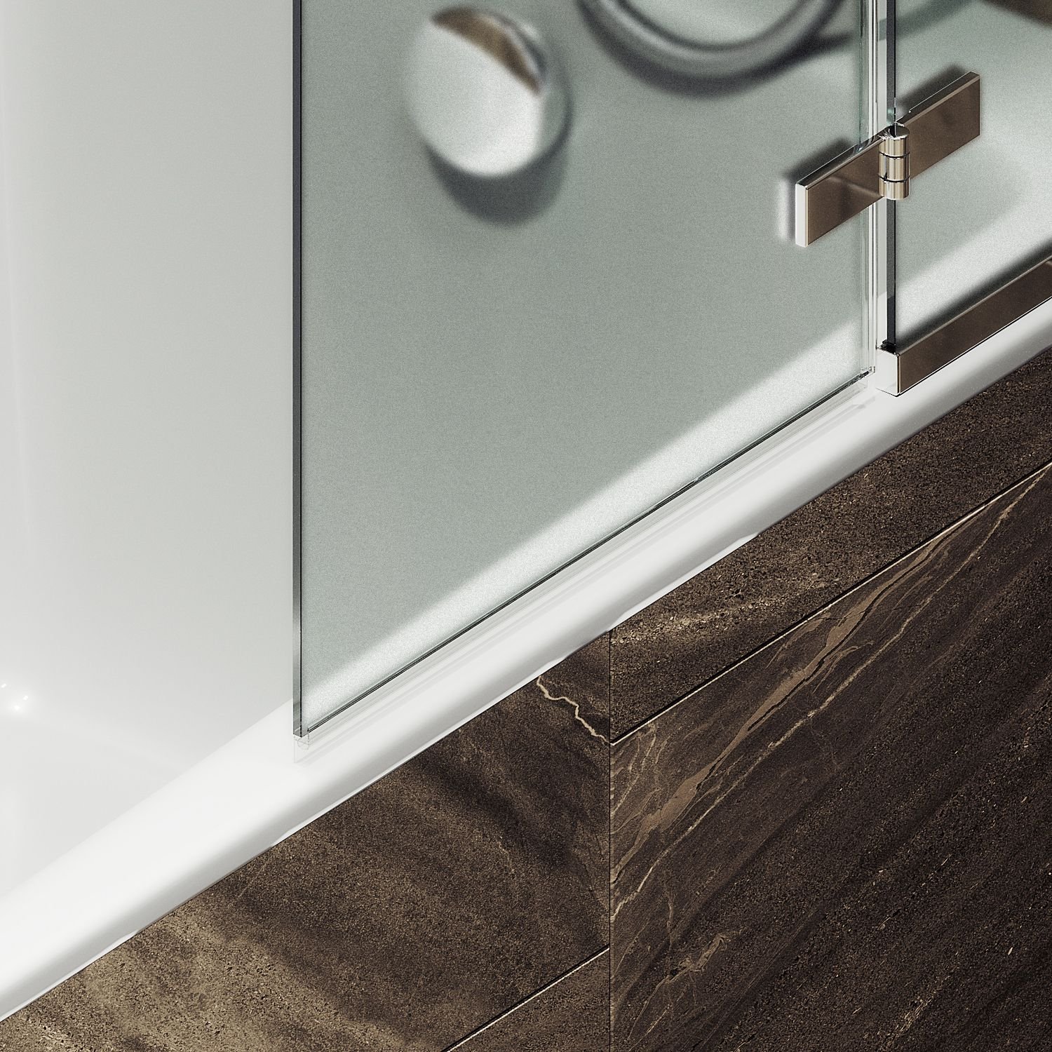 Шторка душевая Maybahglass (Майбахгласс) поворотная с добором 1400х990 мм, стекло 6 мм Сатин MGV-920-4