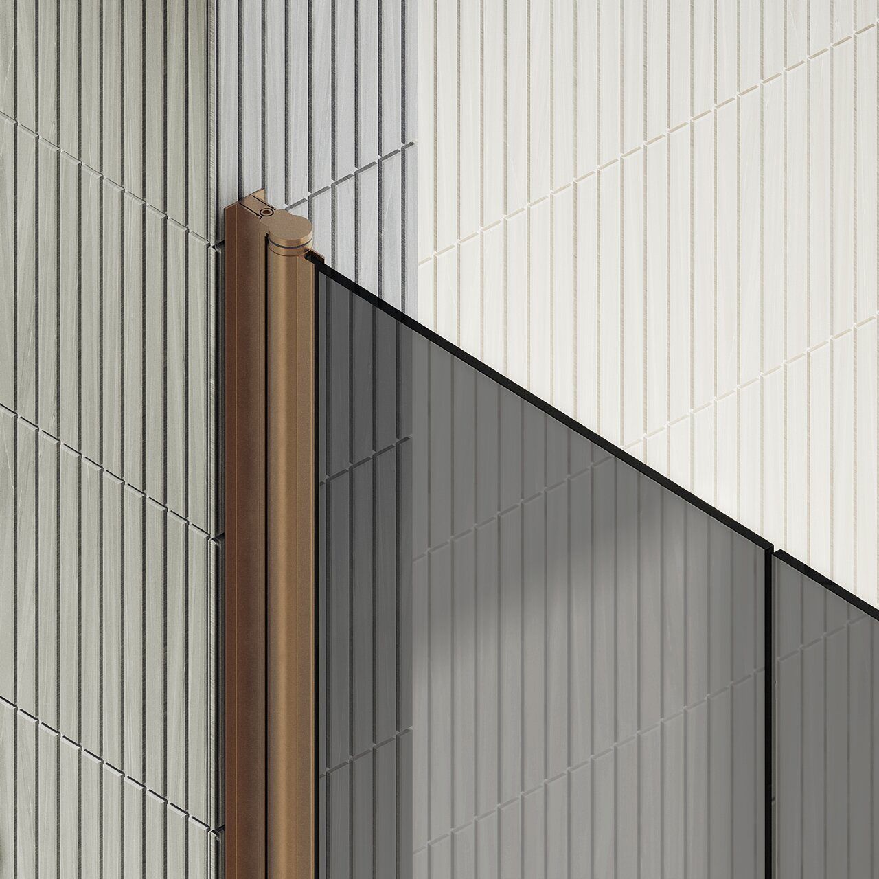 Душевая дверь двустворчатая на монопетлях Maybahglass (Майбахгласс) 1980х1200 мм, стекло 6 мм Графит MGD-430-2