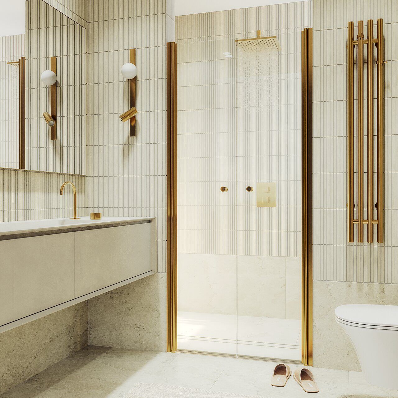 Душевая дверь двустворчатая на монопетлях Maybahglass (Майбахгласс) 1980х800 мм, стекло 6 мм Бесцветное MGD-422-3