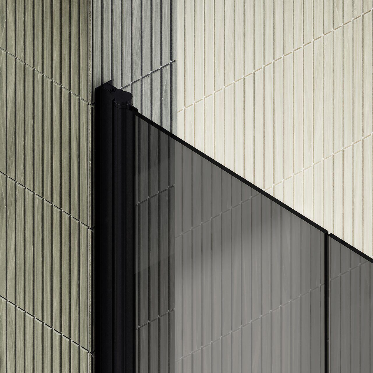 Душевая дверь двустворчатая на монопетлях Maybahglass (Майбахгласс) 1980х800 мм, стекло 6 мм Графит MGD-431-6