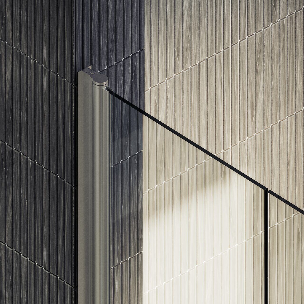 Душевая дверь двустворчатая на монопетлях Maybahglass (Майбахгласс) 1980х890 мм, стекло 6 мм Бесцветное MGD-423-5