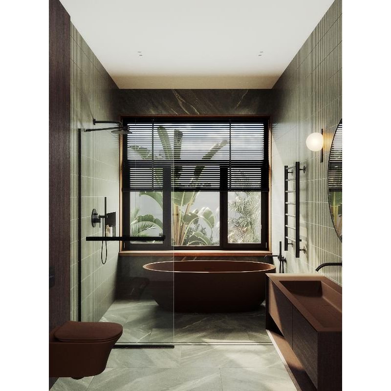 Душевая перегородка Maybahglass (Майбахгласс) в узком профиле 1950х890 мм, Стекло 8 мм Бесцветное +Полотенцедержатель MGD-732-6у