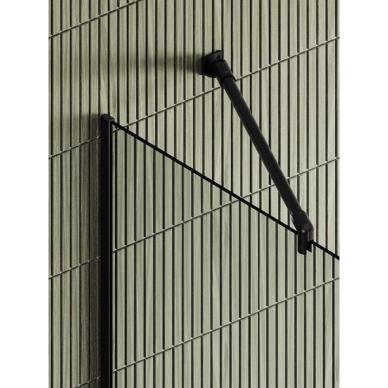 Душевая перегородка Maybahglass (Майбахгласс) в узком профиле 1950х890 мм, Стекло 8 мм Бесцветное +Полотенцедержатель MGD-732-6у