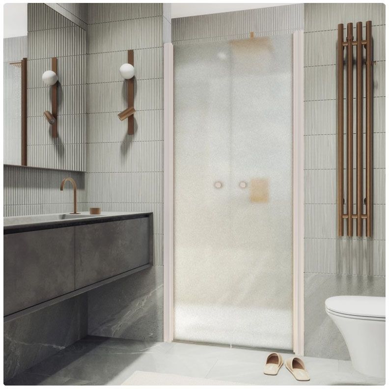 Душевая дверь двустворчатая на монопетлях Maybahglass (Майбахгласс) 1980х890 мм, стекло 6 мм Сатин MGD-436-1