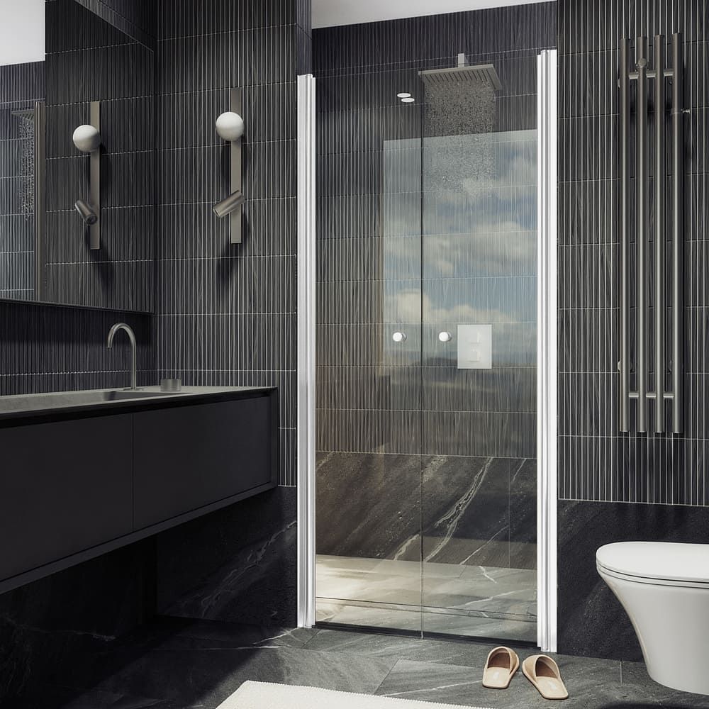 Душевая дверь двустворчатая на монопетлях Maybahglass (Майбахгласс) 1980х990 мм, стекло 6 мм Бесцветное MGD-424-1