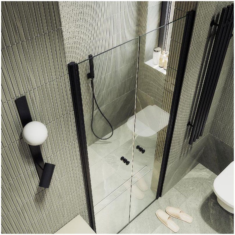 Душевая дверь двустворчатая на монопетлях Maybahglass (Майбахгласс) 1980х990 мм, стекло 6 мм Бесцветное MGD-424-6