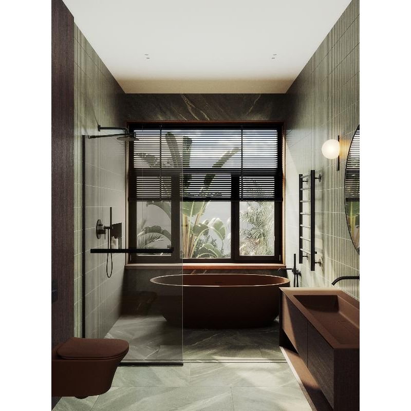 Душевая перегородка Maybahglass (Майбахгласс) в узком профиле 1950х890 мм, Стекло 8 мм Бронза +Полотенцедержатель MGD-733-6у