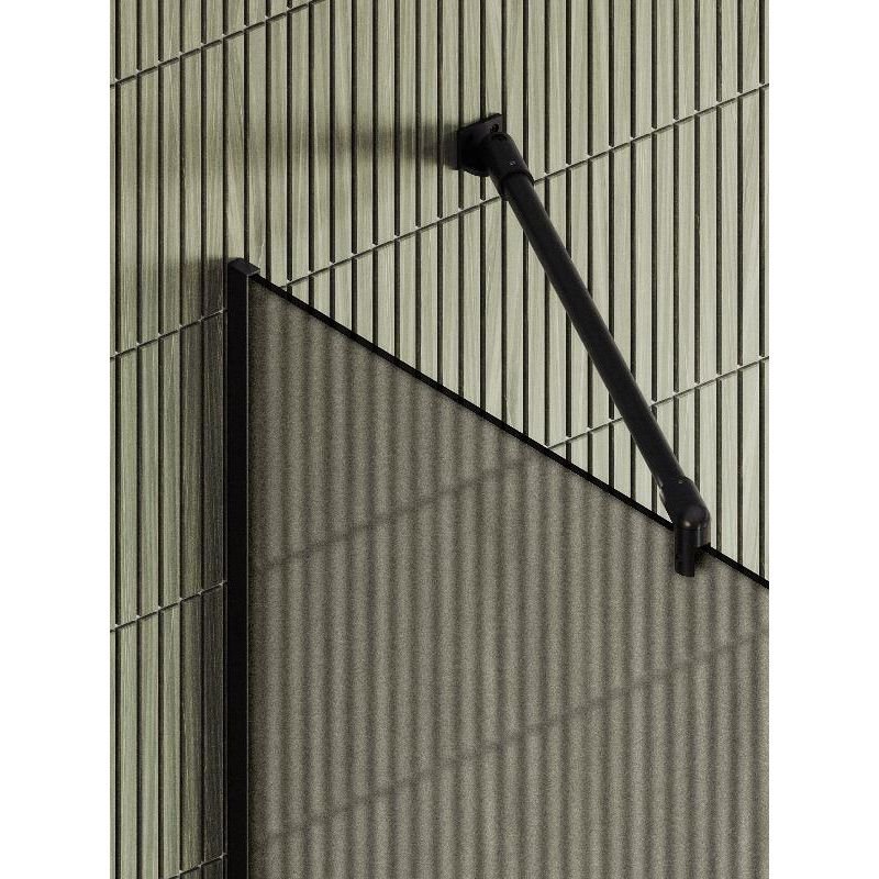 Душевая перегородка Maybahglass (Майбахгласс) в узком профиле 1950х890 мм, Стекло 8 мм Бронза матовая +Полотенцедержатель MGD-734-6у