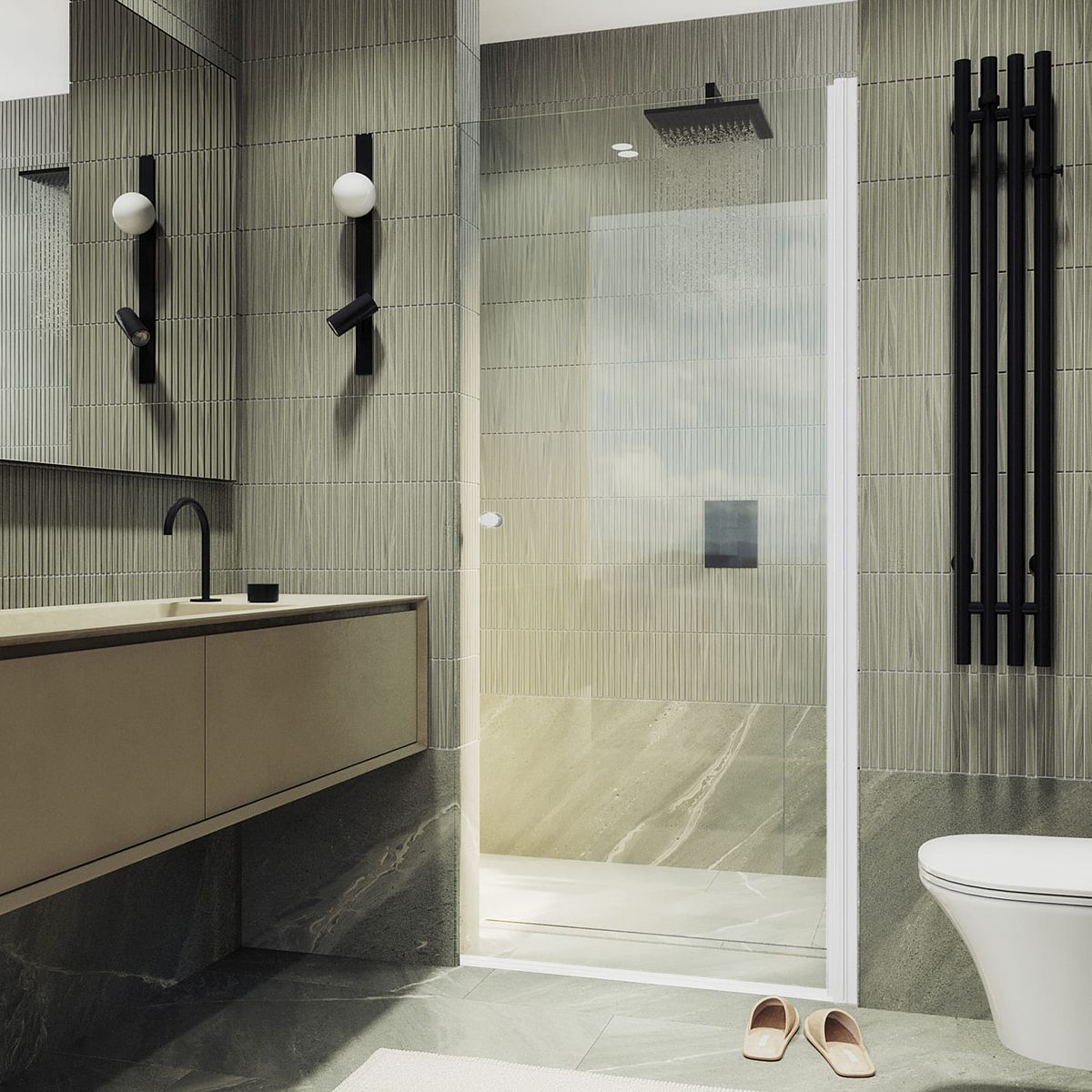 Душевая дверь на монопетле Maybahglass (Майбахгласс) 1980х800 мм, стекло 6 мм Бесцветное MGD-803-1