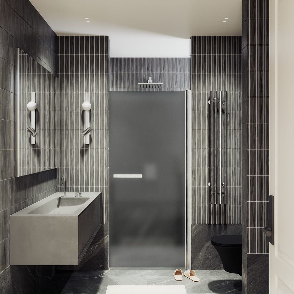 Душевая дверь на монопетле Maybahglass (Майбахгласс) 1980х900 мм, стекло 8 мм Графит матовый MGD-462-5