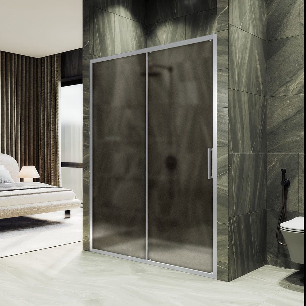 Душевая дверь раздвижная Maybahglass (Майбахгласс) 1950х1200 мм, стекло 6 мм Бронза матовая MGD-1542-5