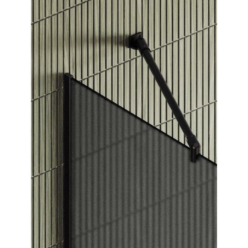 Душевая перегородка Maybahglass (Майбахгласс) в узком профиле 1950х890 мм, Стекло 8 мм Графит матовый +Полотенцедержатель MGD-736-6у