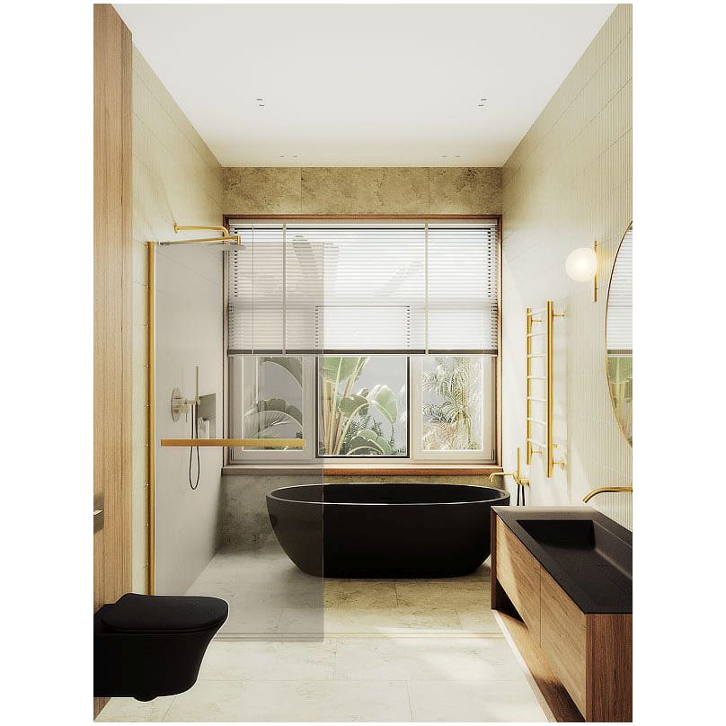 Душевая перегородка в профиле Maybahglass (Майбахгласс) 1950х1190 мм, стекло 8 мм Бронза, полотенцедержатель MGD-715-3ш