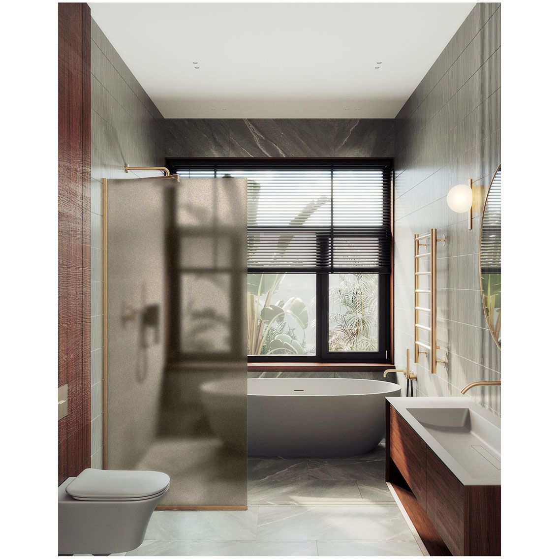 Душевая перегородка в профиле Maybahglass (Майбахгласс) 1950х1190 мм, стекло 8 мм Бронза матовая MGD-685-2у