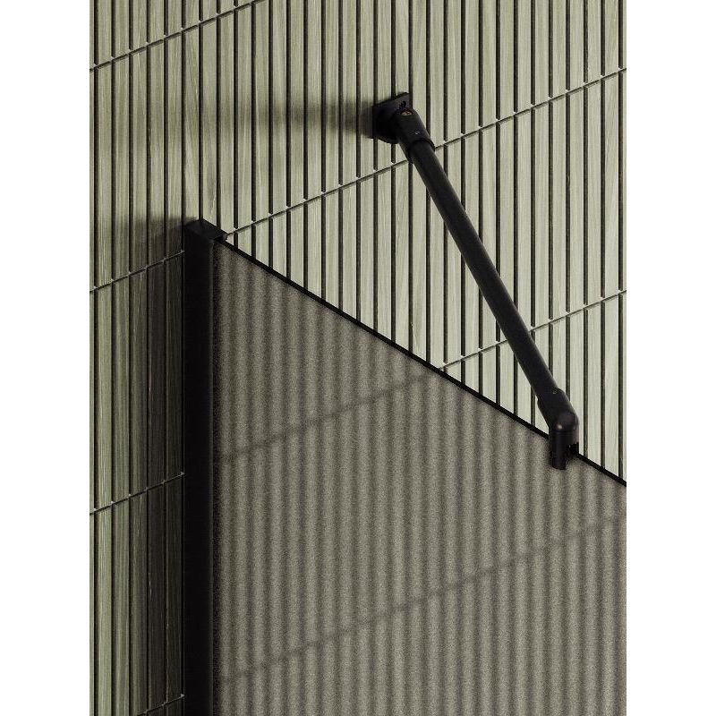 Душевая перегородка Maybahglass (Майбахгласс) в широком профиле 1950х890 мм, Стекло 8 мм Бронза матовая +Полотенцедержатель MGD-734-6ш