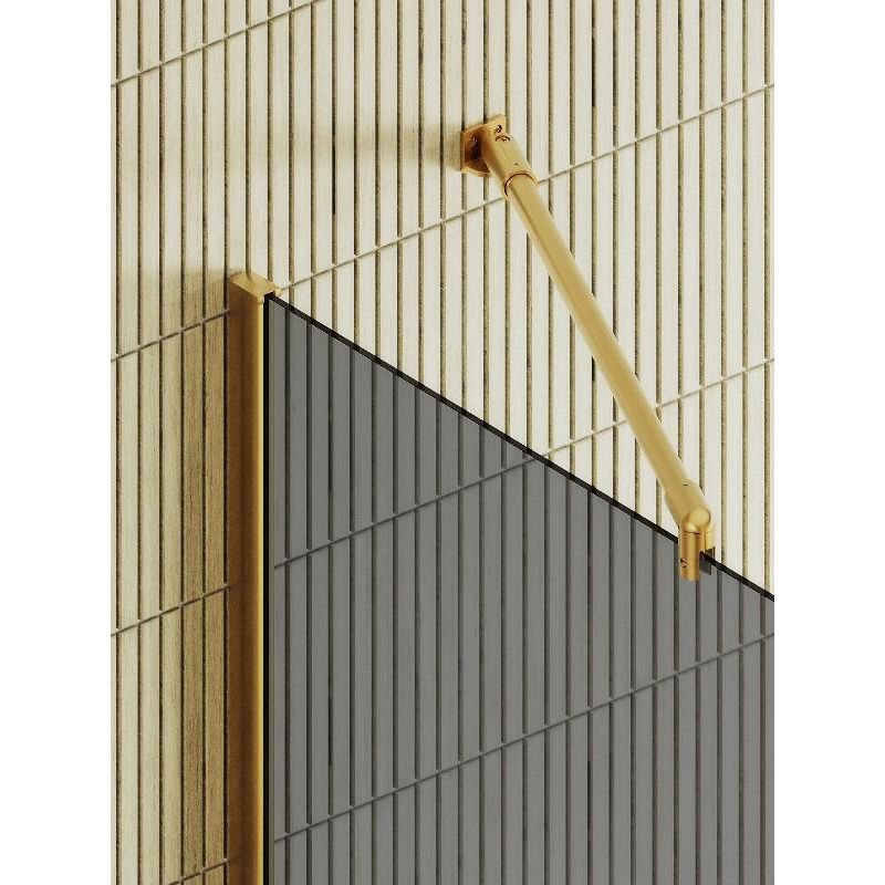 Душевая перегородка Maybahglass (Майбахгласс) в широком профиле 1950х890 мм, Стекло 8 мм Графит +Полотенцедержатель MGD-735-3ш