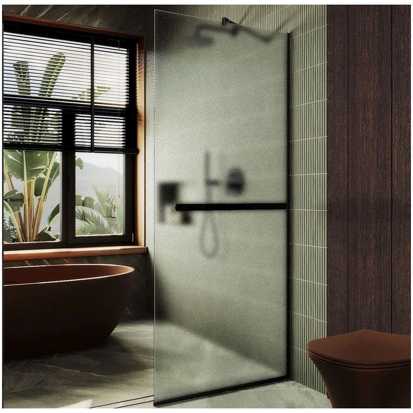 Душевая перегородка в профиле Maybahglass (Майбахгласс) 1950х1190 мм, стекло 8 мм Сатин, полотенцедержатель MGD-719-6у