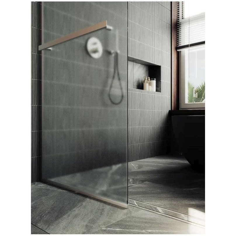 Душевая перегородка в профиле Maybahglass (Майбахгласс) 1950х1190 мм, стекло 8 мм Сатин, полотенцедержатель MGD-719-5у