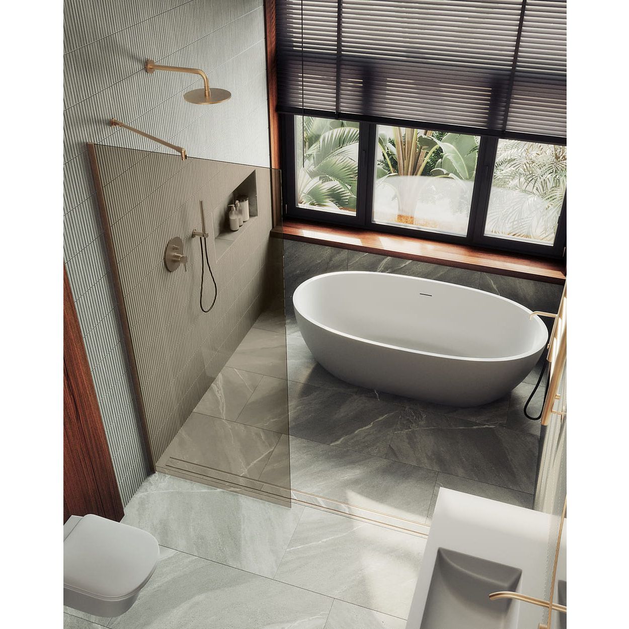 Душевая перегородка в профиле Maybahglass (Майбахгласс) 1950х690 мм, стекло 8 мм Бронза MGD-702-2ш