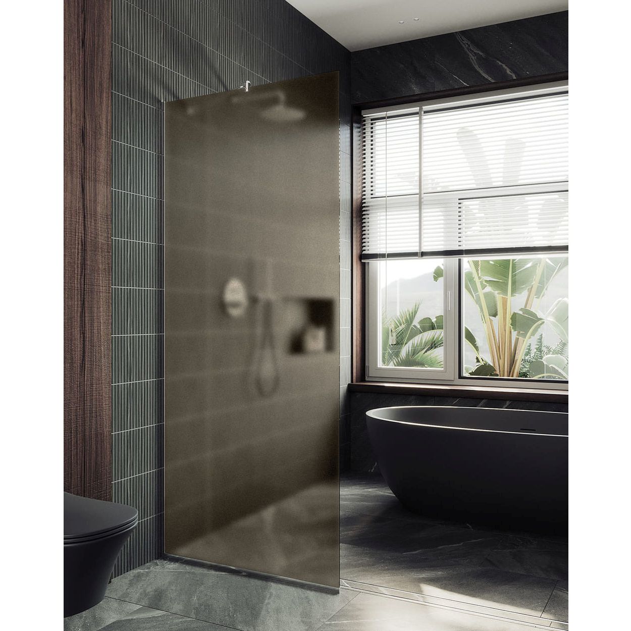 Душевая перегородка в профиле Maybahglass (Майбахгласс) 1950х690 мм, стекло 8 мм Бронза матовая MGD-703-4у