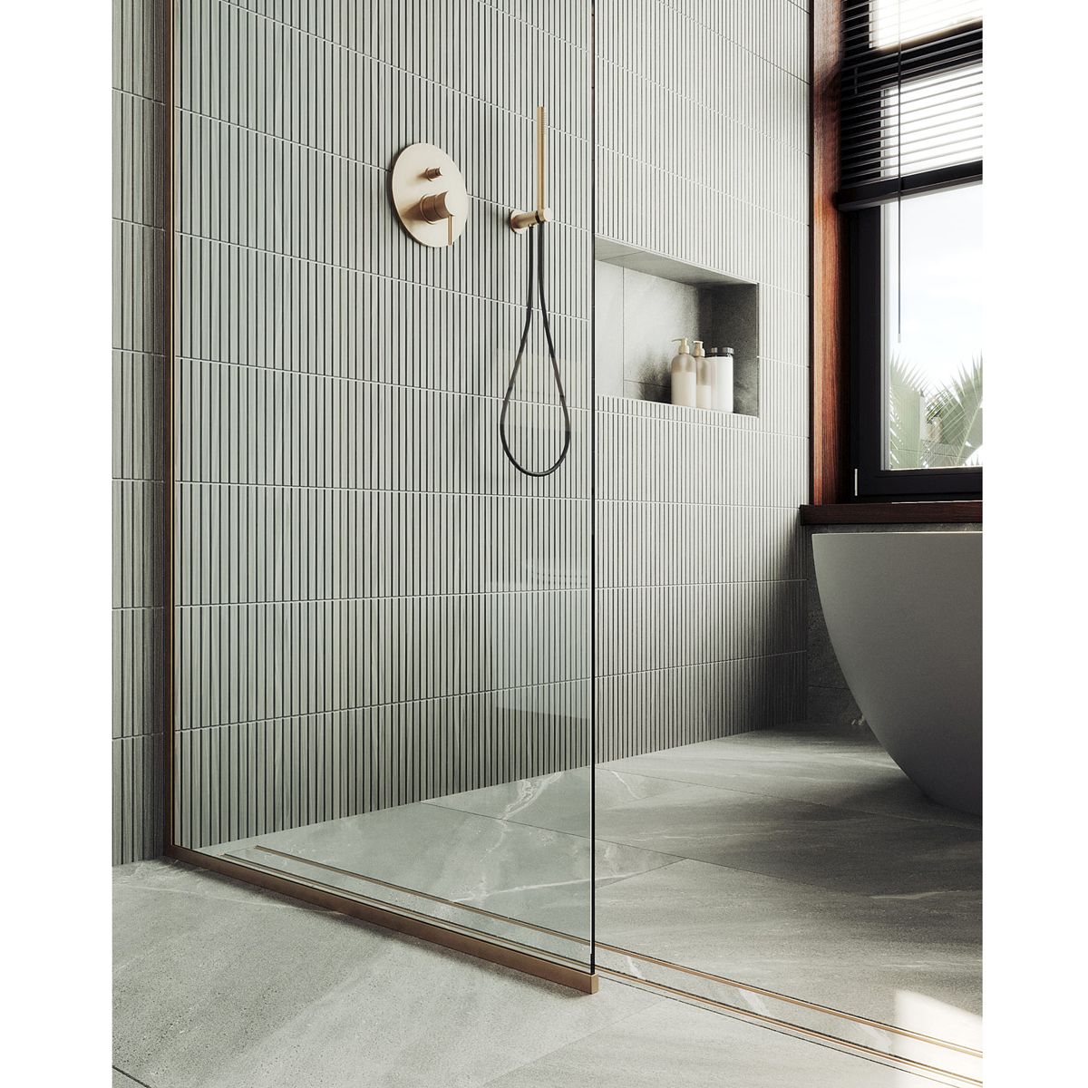 Душевая перегородка в профиле Maybahglass (Майбахгласс) 1950х790 мм, стекло 8 мм Бесцветное MGD-695-2у