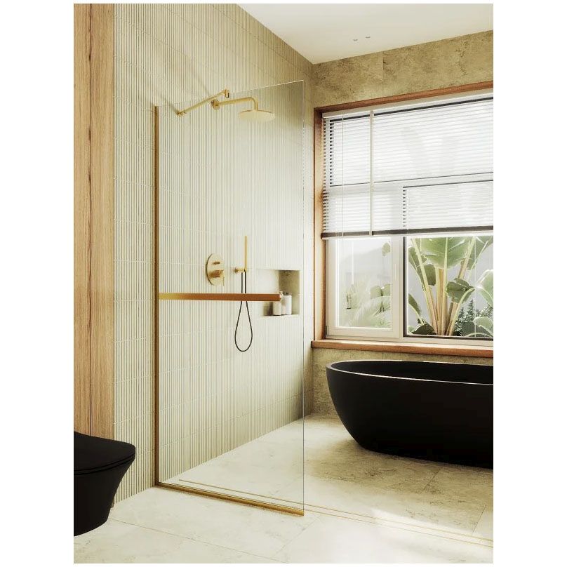 Душевая перегородка в профиле Maybahglass (Майбахгласс) 1950х790 мм, стекло 8 мм Бесцветное, полотенцедержатель MGD-726-3у