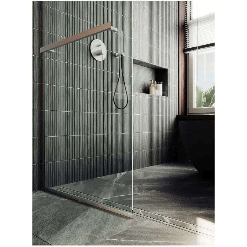 Душевая перегородка в профиле Maybahglass (Майбахгласс) 1950х790 мм, стекло 8 мм Бесцветное, полотенцедержатель MGD-726-5у