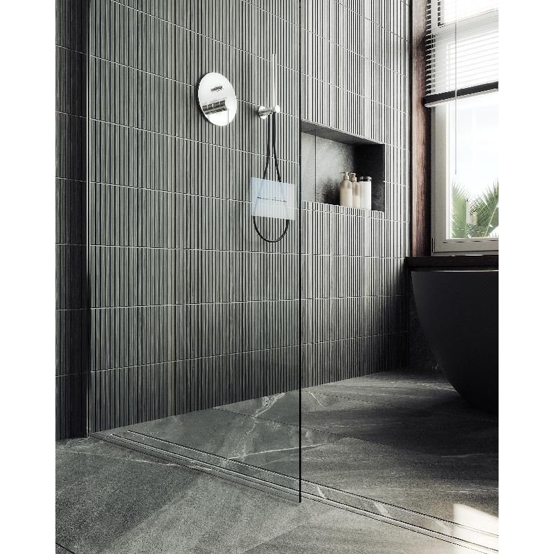 Душевая перегородка Maybahglass (Майбахгласс) в широком профиле 1950х690 мм, Стекло 8 мм Бесцветное MGD-701-5ш