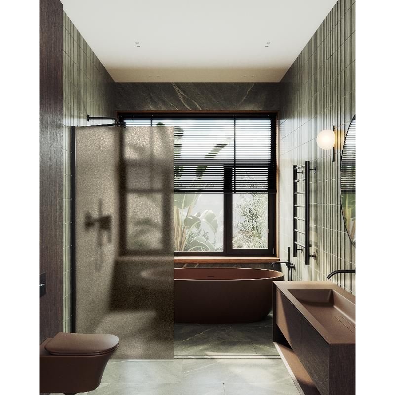 Душевая перегородка Maybahglass (Майбахгласс) в широком профиле 1950х690 мм, Стекло 8 мм Бронза матовая MGD-703-6ш