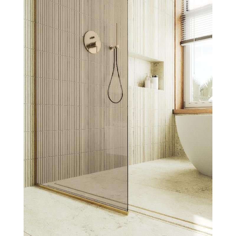 Душевая перегородка Maybahglass (Майбахгласс) в узком профиле 1950х790 мм, Стекло 8 мм Бронза MGD-696-3у