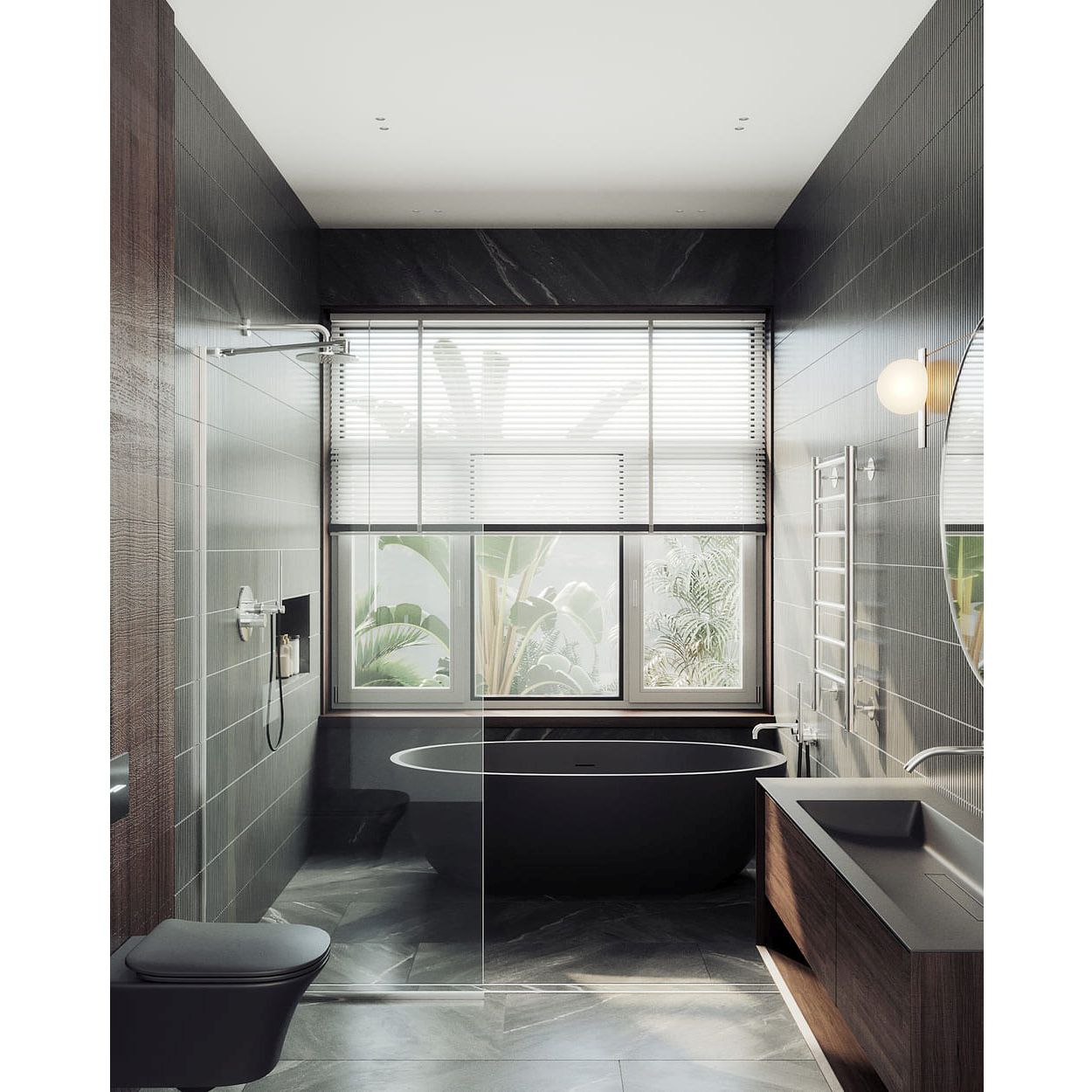 Душевая перегородка в профиле Maybahglass (Майбахгласс) 1950х990 мм, стекло 8 мм Бесцветное MGD-1352-4у