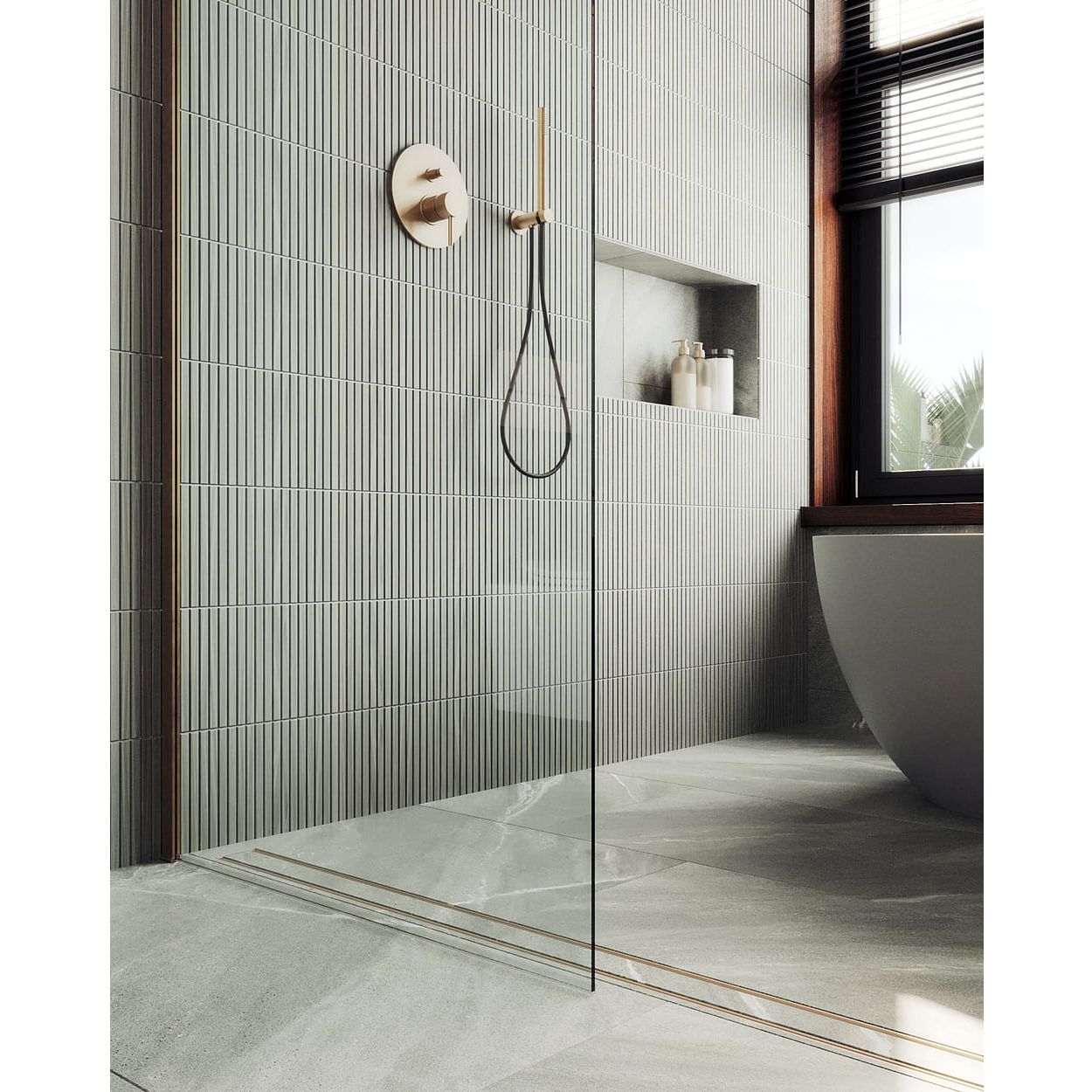 Душевая перегородка в профиле Maybahglass (Майбахгласс) 1950х990 мм, стекло 8 мм Бесцветное MGD-1352-2ш