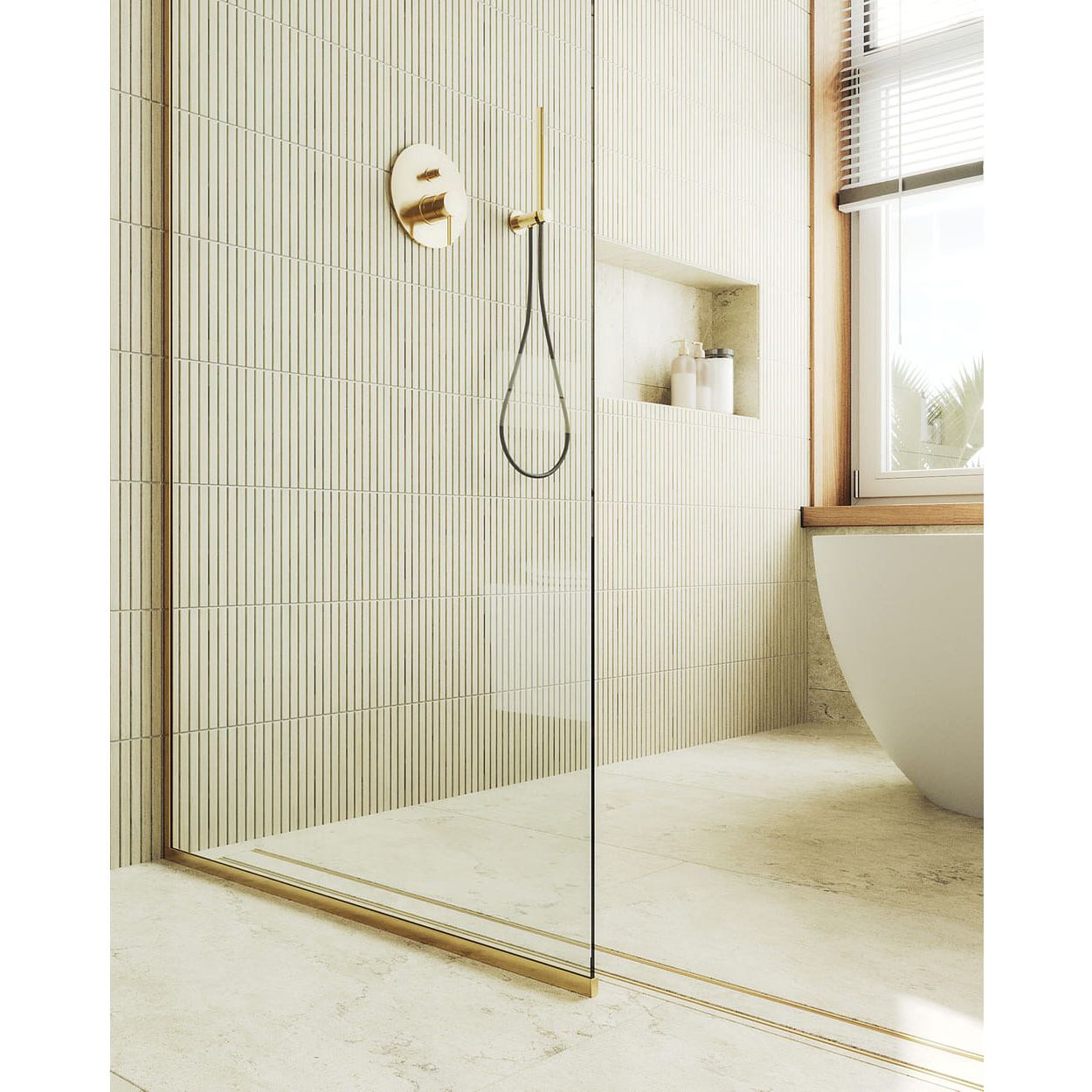 Душевая перегородка в профиле Maybahglass (Майбахгласс) 1950х990 мм, стекло 8 мм Бесцветное MGD-1352-3у