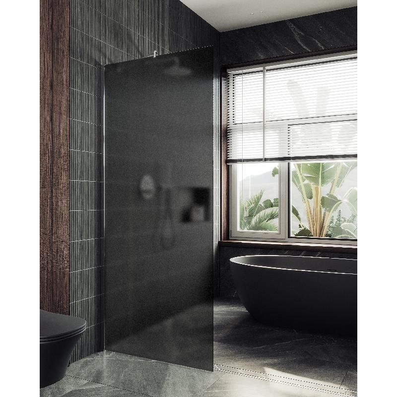 Душевая перегородка Maybahglass (Майбахгласс) в широком профиле 1950х690 мм, Стекло 8 мм Графит матовый MGD-704-5ш