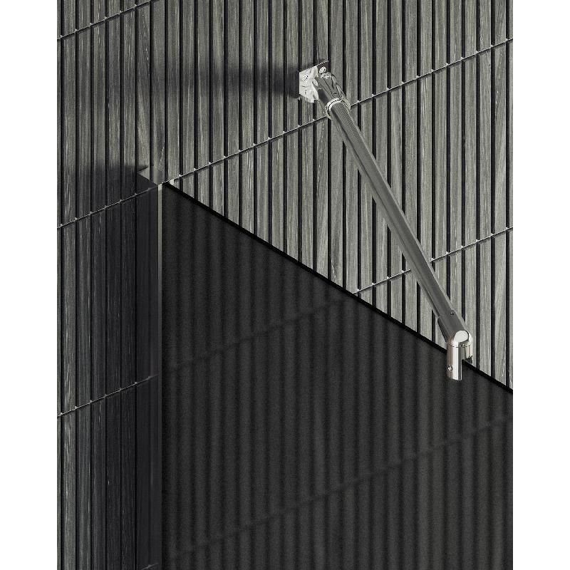 Душевая перегородка Maybahglass (Майбахгласс) в широком профиле 1950х690 мм, Стекло 8 мм Графит матовый MGD-704-5ш