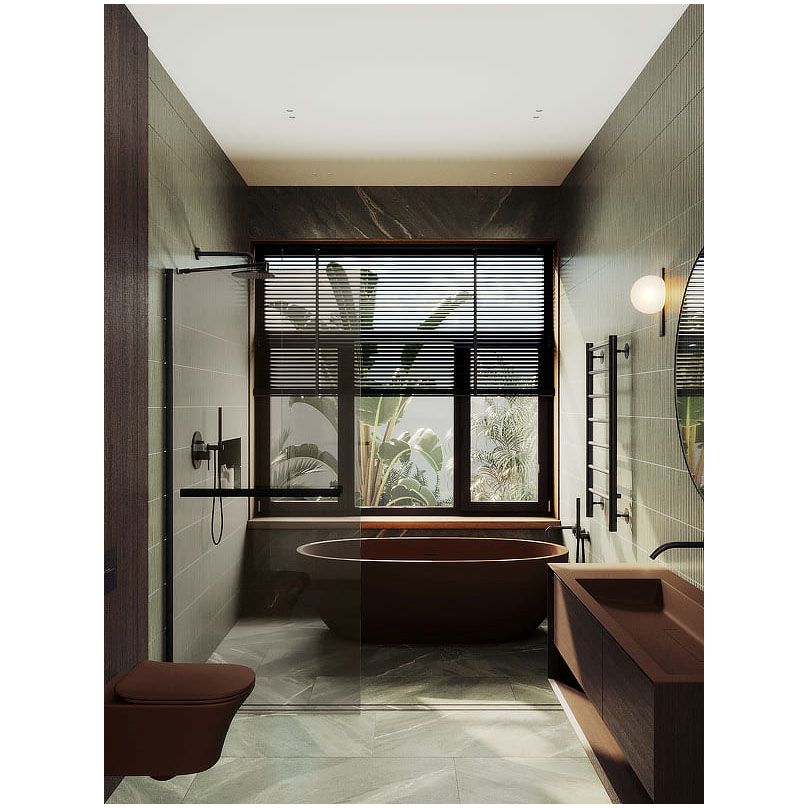 Душевая перегородка в профиле Maybahglass (Майбахгласс) 1950х990 мм, стекло 8 мм Бронза, полотенцедержатель MGD-1459-6ш