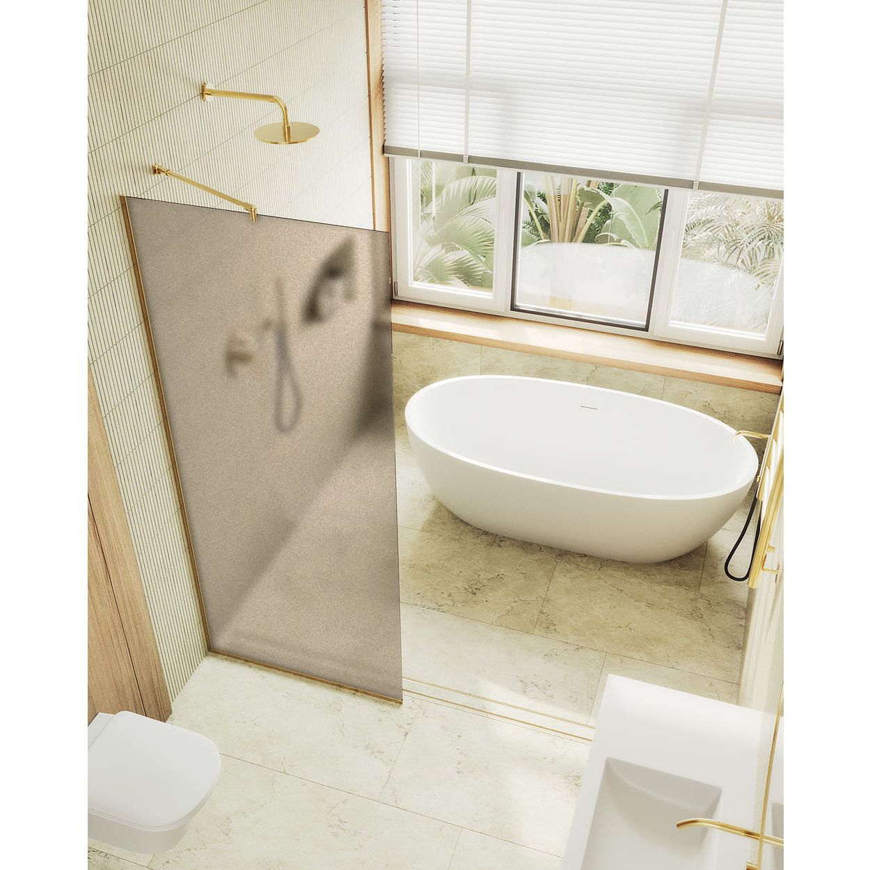 Душевая перегородка в профиле Maybahglass (Майбахгласс) 1950х990 мм, стекло 8 мм Бронза матовая MGD-1354-3у