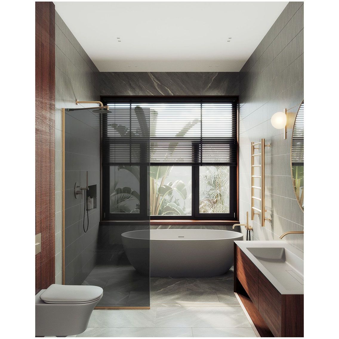 Душевая перегородка в профиле Maybahglass (Майбахгласс) 1950х990 мм, стекло 8 мм Графит MGD-1355-2у