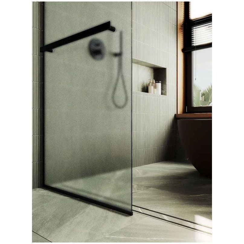 Душевая перегородка в профиле Maybahglass (Майбахгласс) 1950х990 мм, стекло 8 мм Сатин, полотенцедержатель MGD-1463-6у