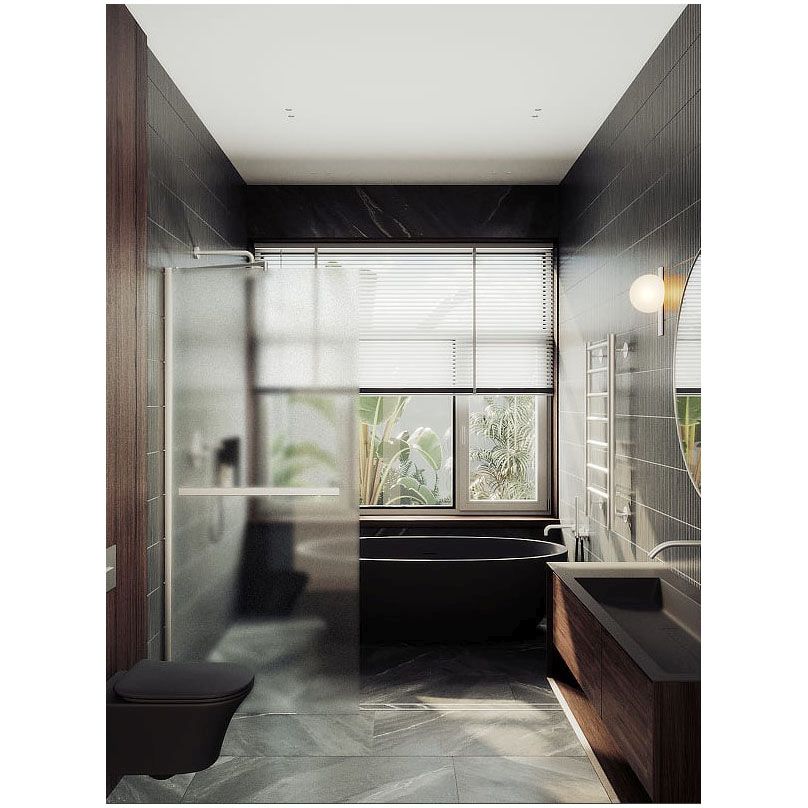 Душевая перегородка в профиле Maybahglass (Майбахгласс) 1950х990 мм, стекло 8 мм Сатин, полотенцедержатель MGD-1463-5ш