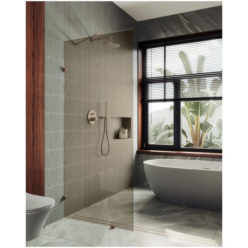 Душевая перегородка коннектор стена-стекло Maybahglass (Майбахгласс) 1950х790 мм, стекло 8 мм Бронза MGD-262-2