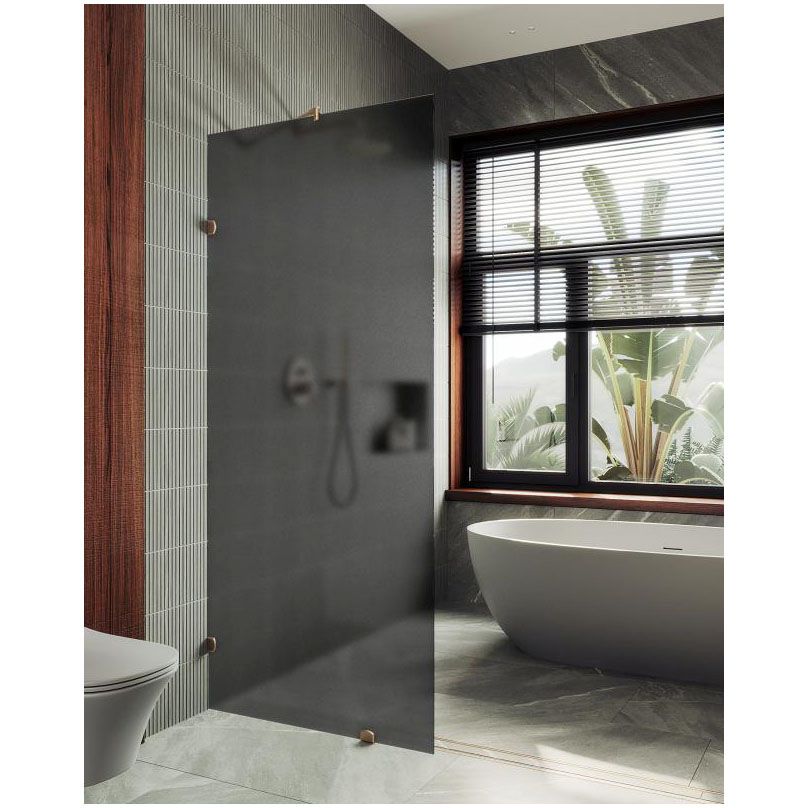 Душевая перегородка коннектор стена-стекло Maybahglass (Майбахгласс) 1950х790 мм, стекло 8 мм Графит матовый MGD-271-2