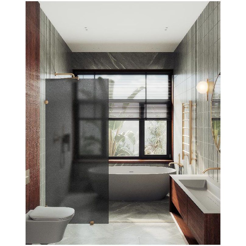 Душевая перегородка коннектор стена-стекло Maybahglass (Майбахгласс) 1950х790 мм, стекло 8 мм Графит матовый MGD-271-2