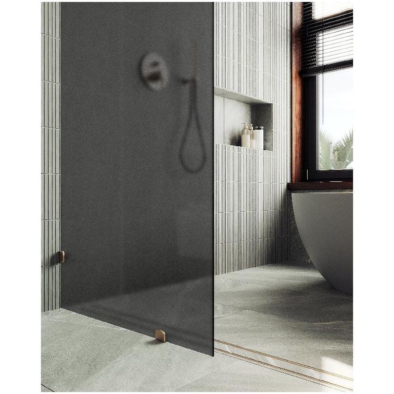Душевая перегородка коннектор стена-стекло Maybahglass (Майбахгласс) 1950х790 мм, стекло 8 мм Графит матовый MGD-271-2