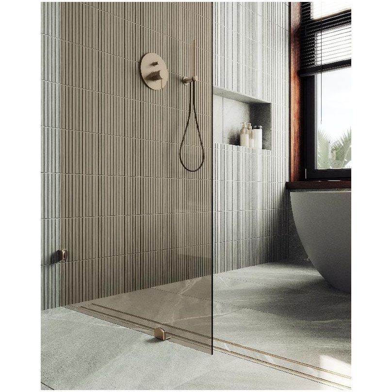 Душевая перегородка коннектор стена-стекло Maybahglass (Майбахгласс) 1950х890 мм, стекло 8 мм Бронза MGD-263-2