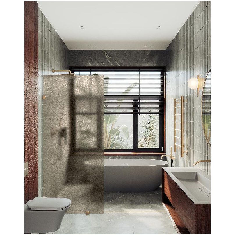 Душевая перегородка коннектор стена-стекло Maybahglass (Майбахгласс) 1950х890 мм, стекло 8 мм Бронза матовая MGD-266-2