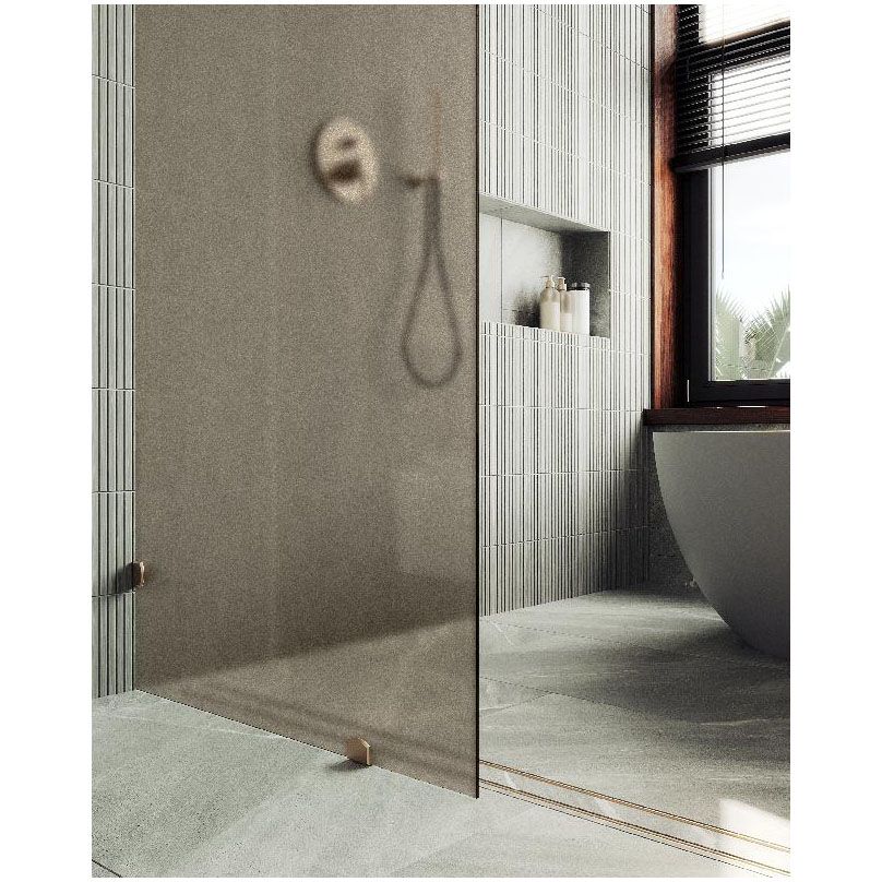 Душевая перегородка коннектор стена-стекло Maybahglass (Майбахгласс) 1950х890 мм, стекло 8 мм Бронза матовая MGD-266-2