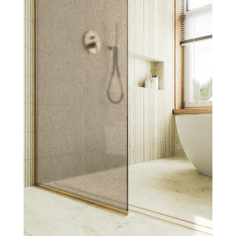 Душевая перегородка Maybahglass (Майбахгласс) в узком профиле 1950х690 мм, Стекло 8 мм Бронза матовая MGD-703-3у