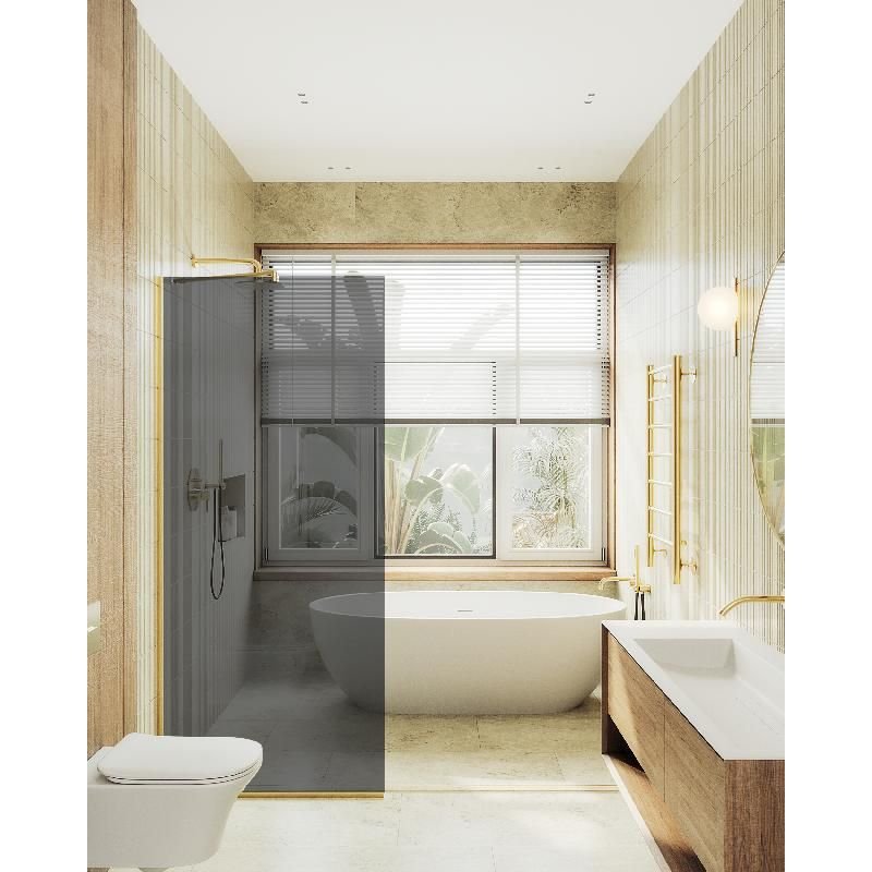 Душевая перегородка Maybahglass (Майбахгласс) в узком профиле 1950х690 мм, Стекло 8 мм Графит MGD-705-3у